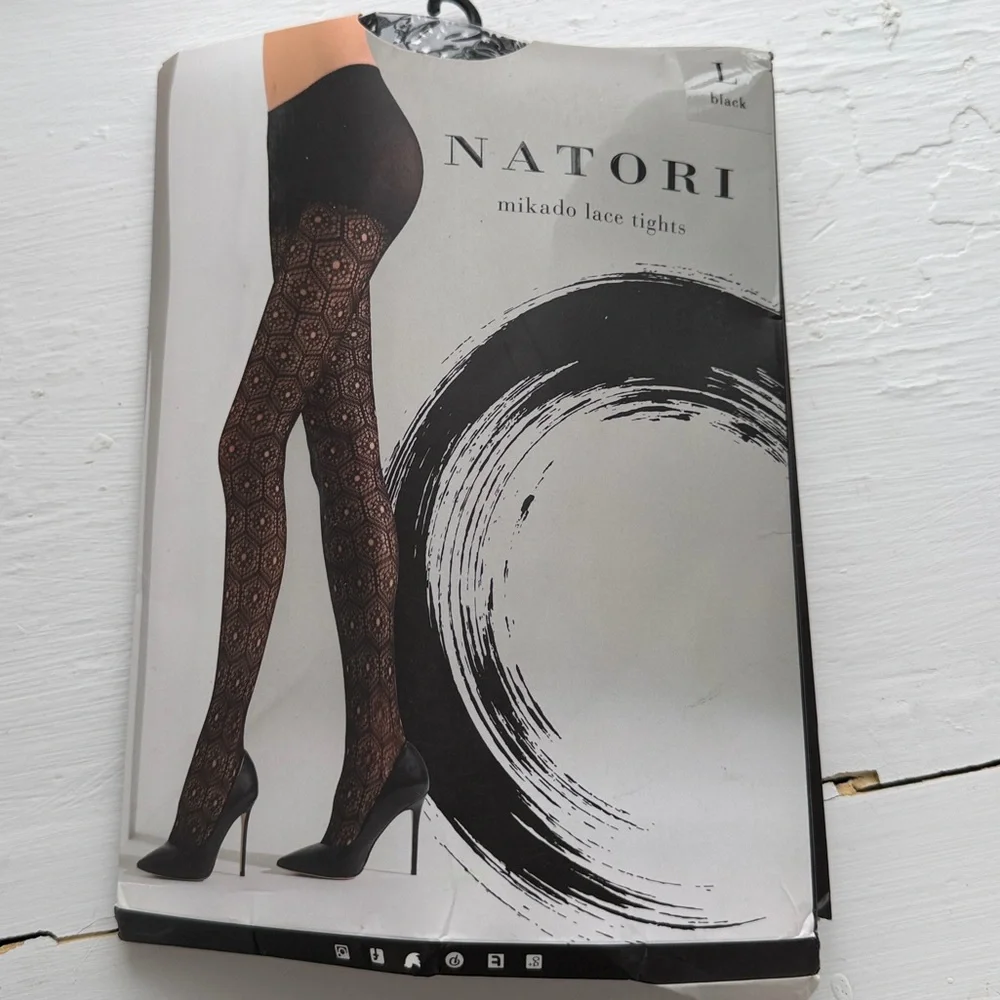 Natori Mikado Fishnet Lace Tights in Black